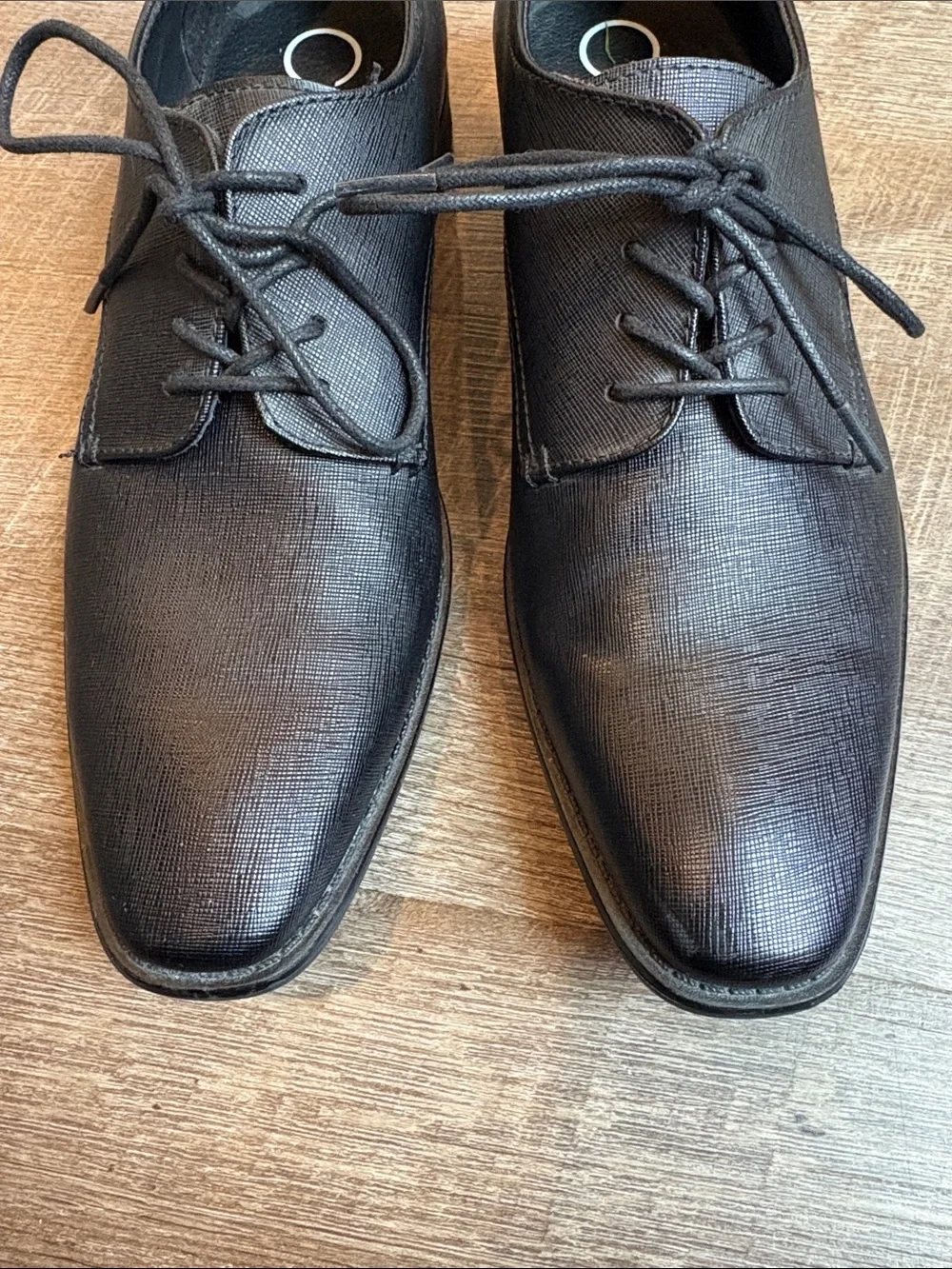 Calvin Klein Ridge Oxford Dress Shoes Men's 10 Black Textured Lace-Up